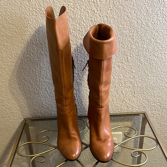 Halogen Camel Leather Knee Boots Sz 11 - Picture 1 of 7